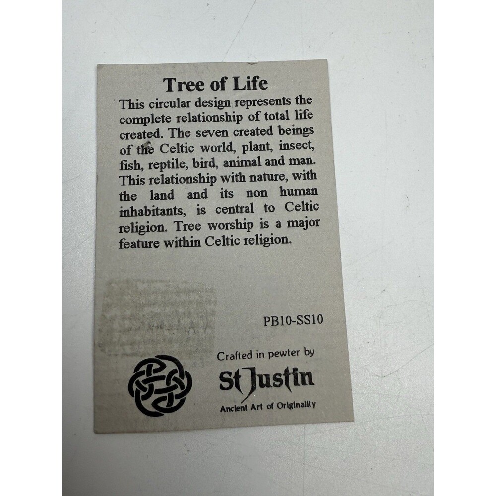 Vintage St Justin Tree Of Life Circular Design Brooch In Orginal Box - Picture 7 of 8